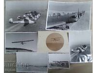 Old original photos with airplanes, airport - 7 pcs.