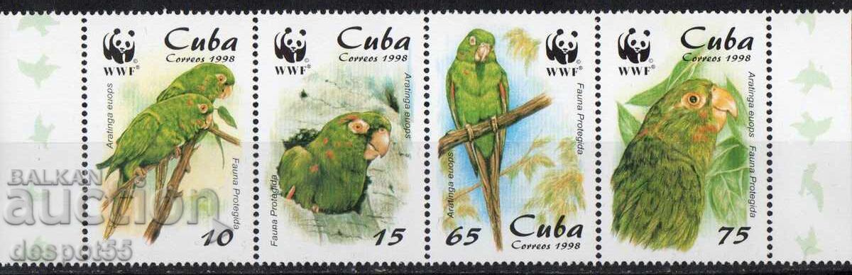 1998. Cuba. The Cuban Parrot Conure. Strip. 1998. Cuba. The Cuban Parrot Conure. Strip.