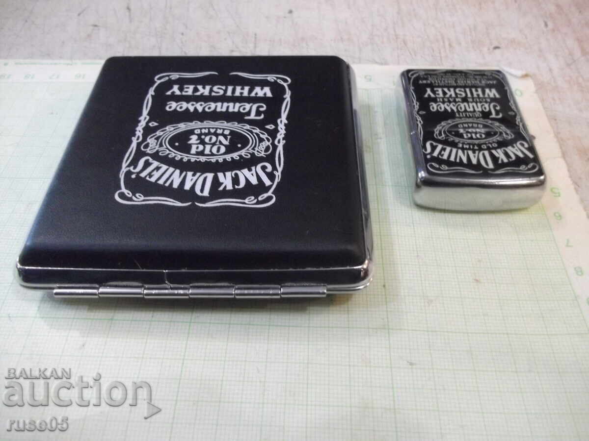 Auction "Jack Daniels" set - lighter and cigarette case Auction "Jack Daniels" set - lighter and cigarette case