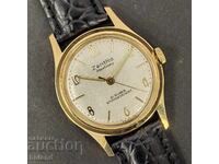 Old Gold Plated Watch Zentra Swiss Movement ETA 1080