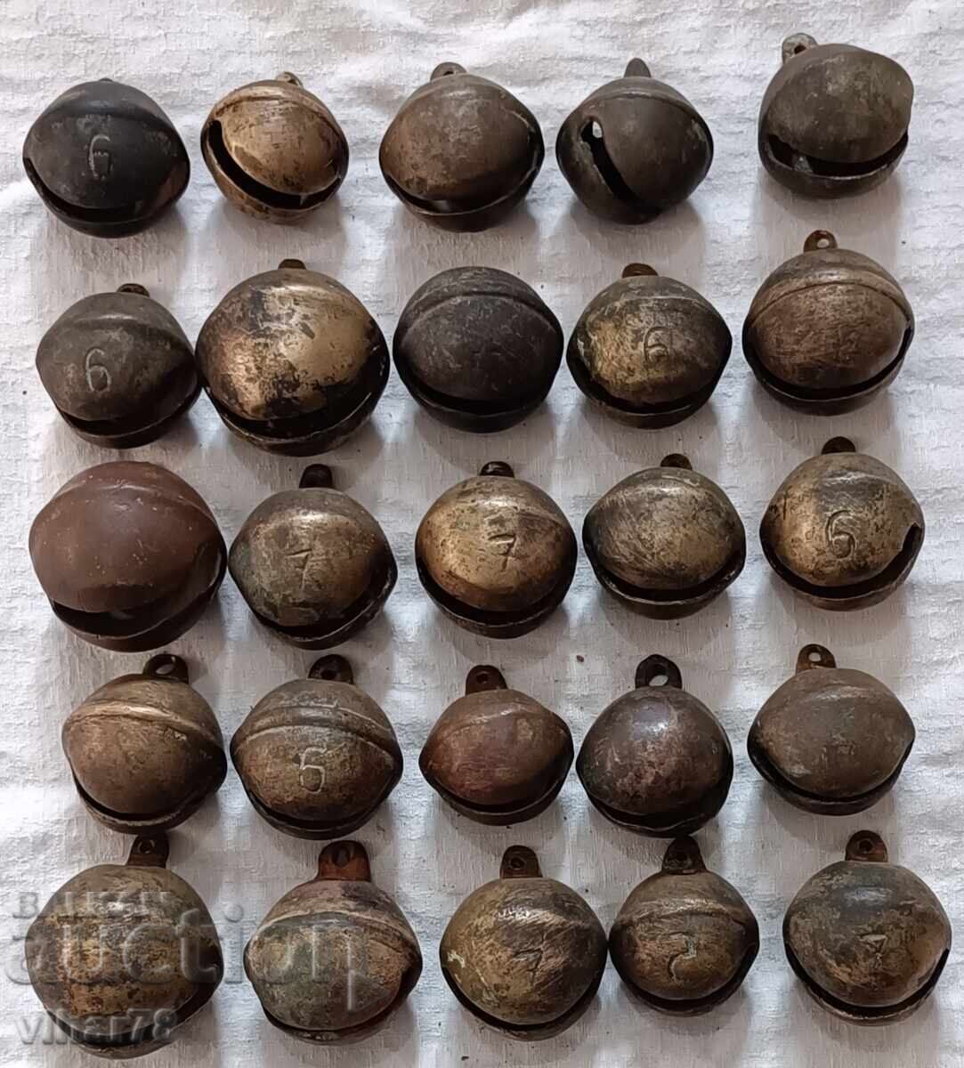Auction Lot of 25 walnut bells Auction Lot of 25 walnut bells