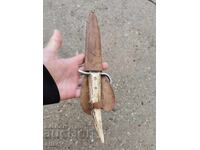 Handmade Bulgarian knife with deer antler