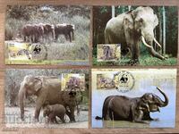 Sri Lanka - Maximum Card Set - Wild Elephants (1986)