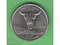 (¯`'•.¸   25 цента 2007 P  САЩ (Montana) UNC-  ¸.•'´¯)