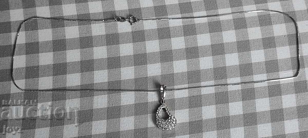 SILVER NECKLACE WITH ZIRCONIA 3.5 g / 925 sterling silver with price 24.99 BGN | € 12.78 SILVER NECKLACE WITH ZIRCONIA 3.5 g / 925 sterling silver with price 24.99 BGN | € 12.78