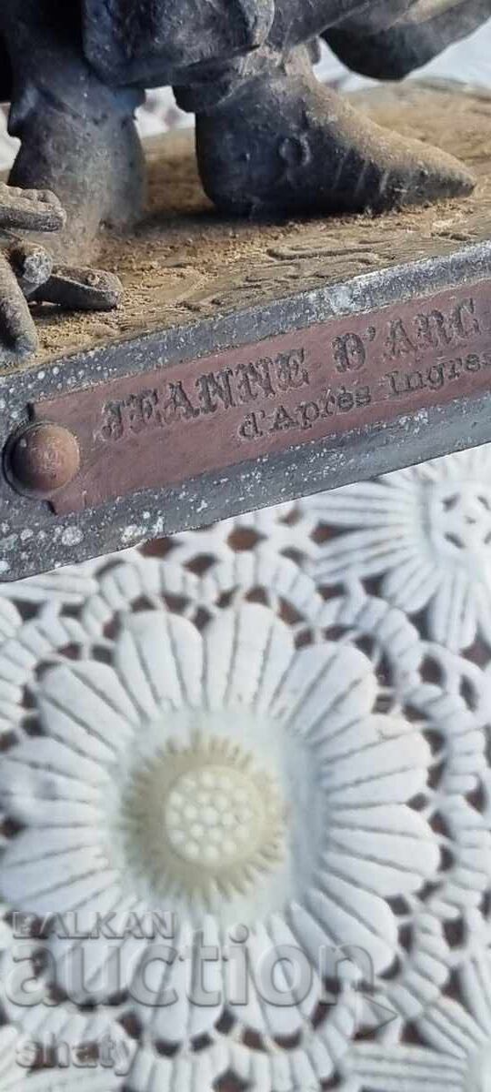 Old metal sculpture. Figure of Joan of Arc - 5 Old metal sculpture. Figure of Joan of Arc - 5