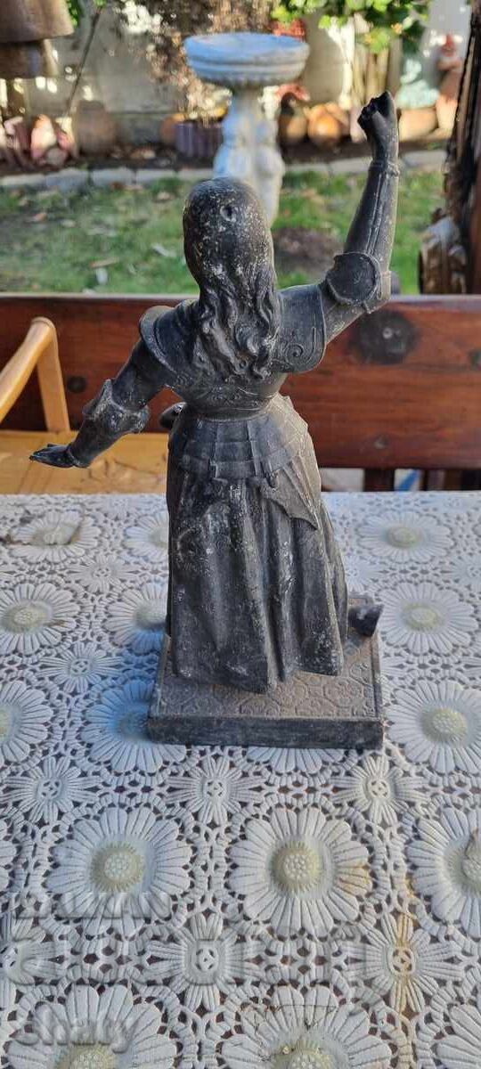 Old metal sculpture. Figure of Joan of Arc - 6 Old metal sculpture. Figure of Joan of Arc - 6
