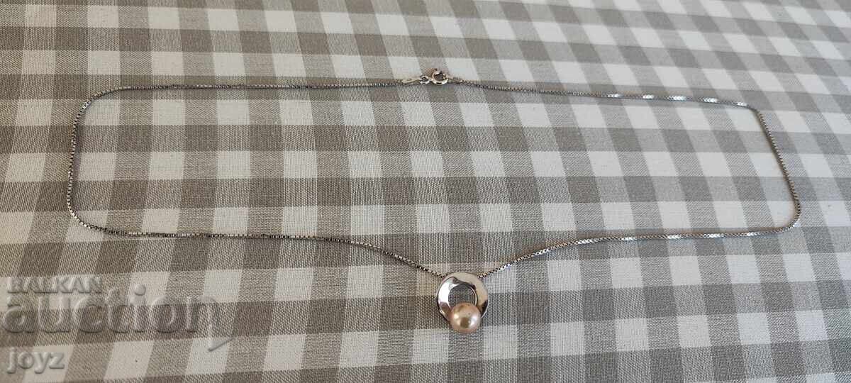 SILVER NECKLACE with PEARL 2.97 g./925 SALVATION with price 15.99 BGN | € 8.18 SILVER NECKLACE with PEARL 2.97 g./925 SALVATION with price 15.99 BGN | € 8.18