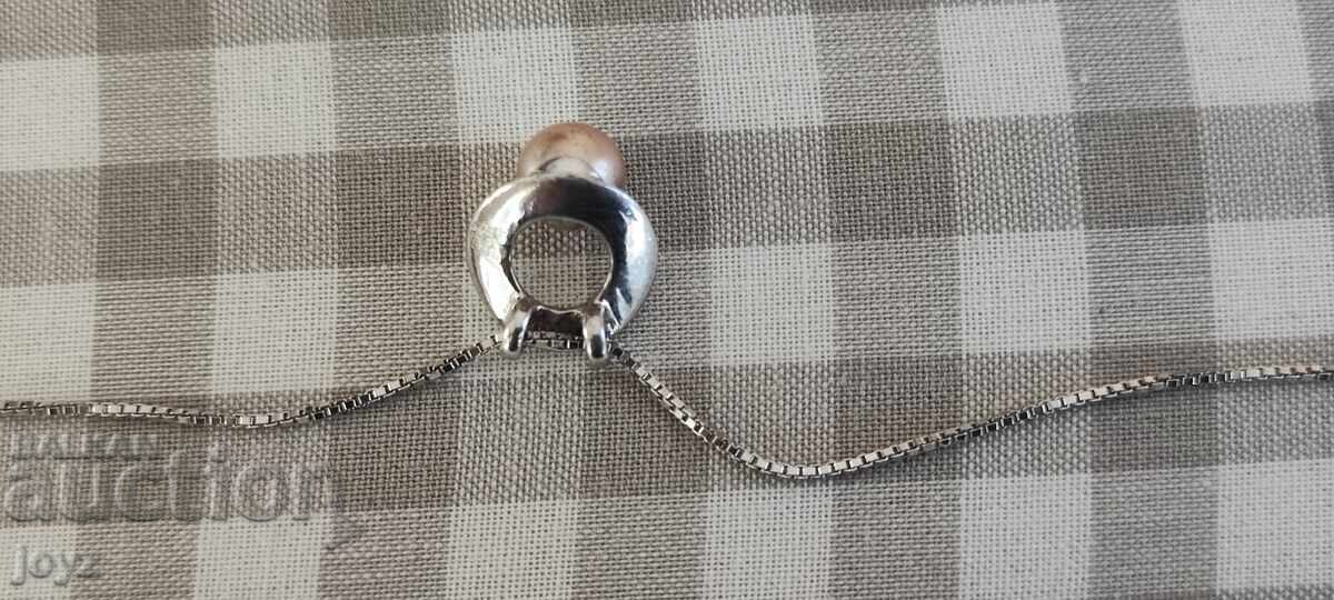 Auction SILVER NECKLACE with PEARL 2.97 g./925 SALVATION Auction SILVER NECKLACE with PEARL 2.97 g./925 SALVATION