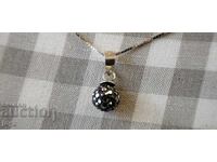 SILVER NECKLACE BALL WITH MARQUESITES 2.22 g. / 925 sample