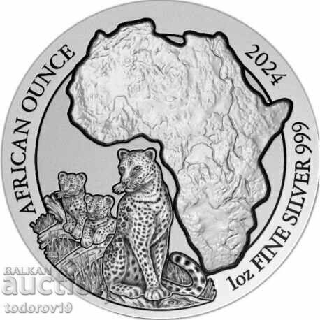 Silver 1 oz Cheetah Rwanda 2024 Silver 1 oz Cheetah Rwanda 2024
