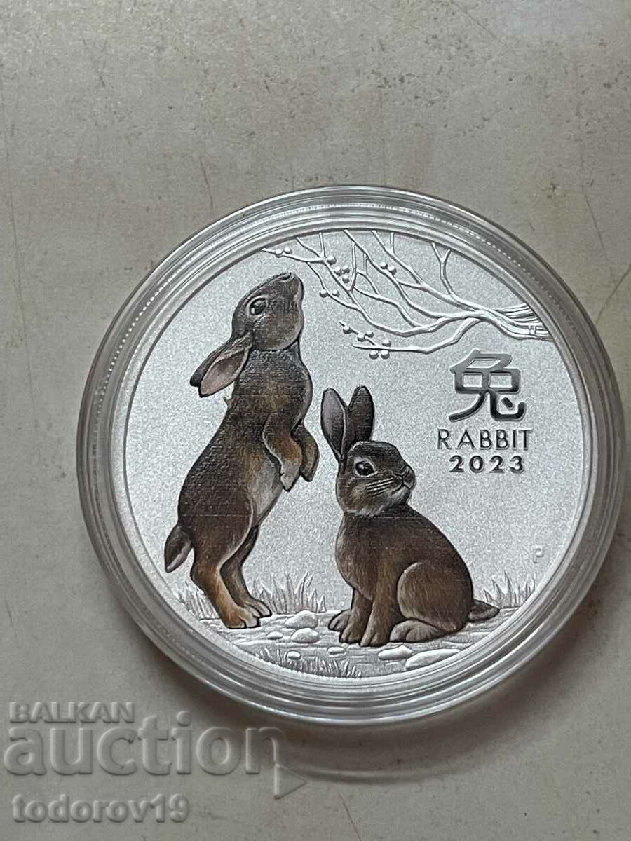 Auction Silver Lunar Year of the Rabbit 2023 1 oz Tinted Auction Silver Lunar Year of the Rabbit 2023 1 oz Tinted