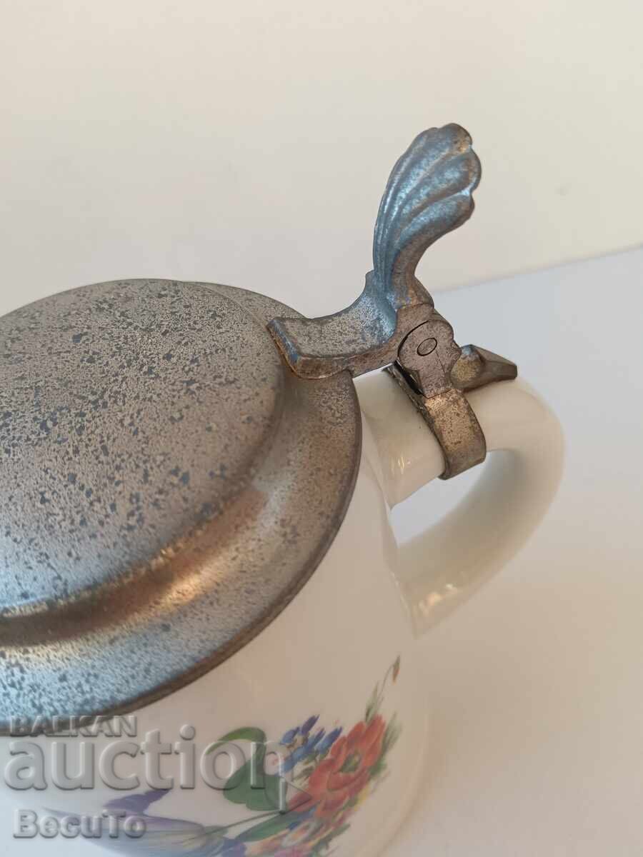 Delivery of WMF, VMF porcelain mug with pewter lid, Meissen bouquet Delivery of WMF, VMF porcelain mug with pewter lid, Meissen bouquet