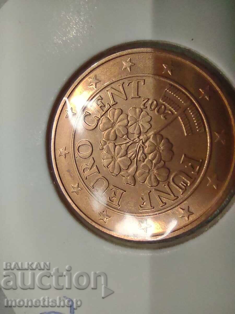 Επιλογή 1-2 και 5 ευρωλεπτών - ΑΥΣΤΡΙΑ- UNC 2002. με τιμή 10.00 BGN | € 5.11