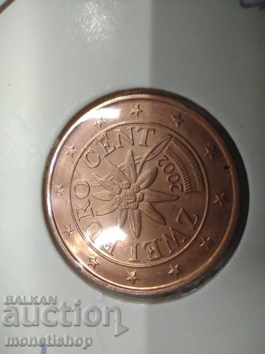 Δημοπρασία Επιλογή 1-2 και 5 ευρωλεπτών - ΑΥΣΤΡΙΑ- UNC 2002.