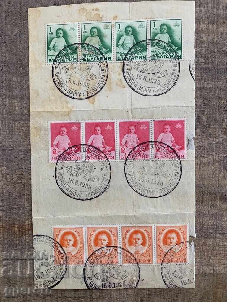 Envelope, stamps, seals-Simeon's Birthday 1938-1 Envelope, stamps, seals-Simeon's Birthday 1938-1