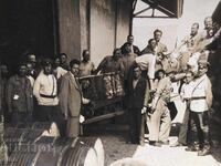 1934 BURGAS, TRAIN, LOADING COTTON ONTO A WAGON