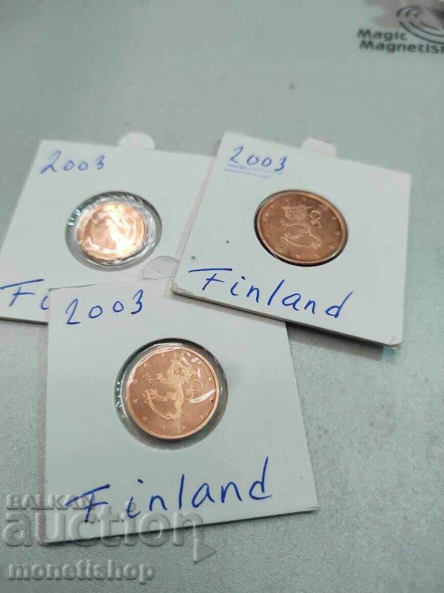 Selection of 1-2 and 5 Eurocents - Finland - UNC 2003. - 5 Selection of 1-2 and 5 Eurocents - Finland - UNC 2003. - 5