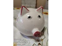 PIGGY BOX GERMAN PORCELAIN PIGGY BOX