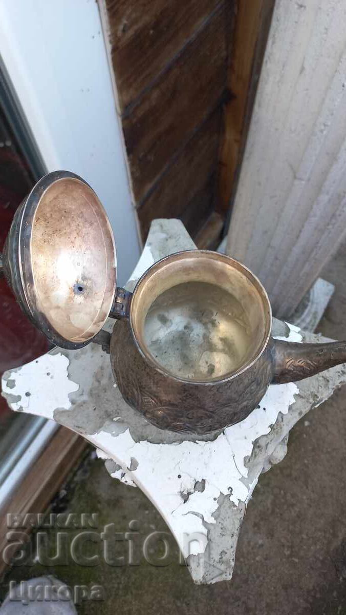 OLD SILVER-PLATED KETTLE - 5 OLD SILVER-PLATED KETTLE - 5