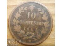 10 Centesimi 1862 - Italia