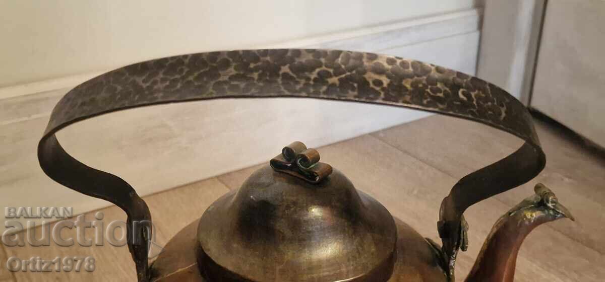 Antique, large, forged, copper kettle – 3.2l - 5 Antique, large, forged, copper kettle – 3.2l - 5