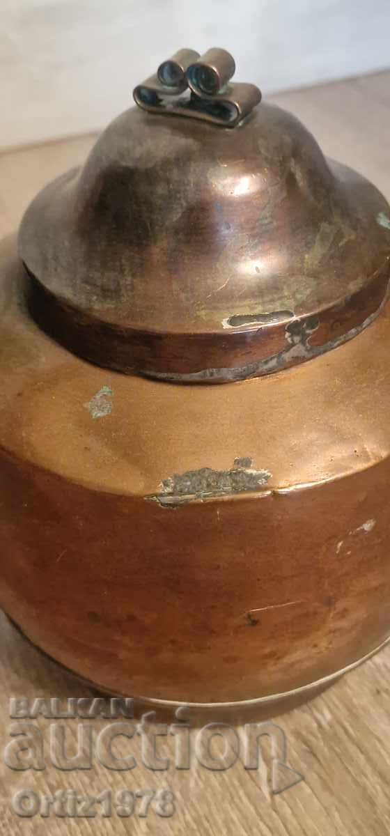 Antique, large, forged, copper kettle – 3.2l - 7 Antique, large, forged, copper kettle – 3.2l - 7