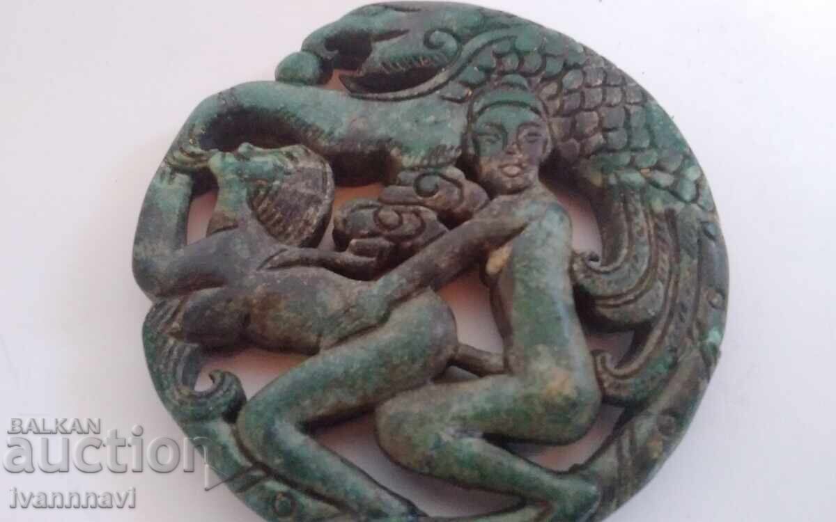 Scena erotică din jad lucrat manual cu preț 250.00 BGN | € 127.82