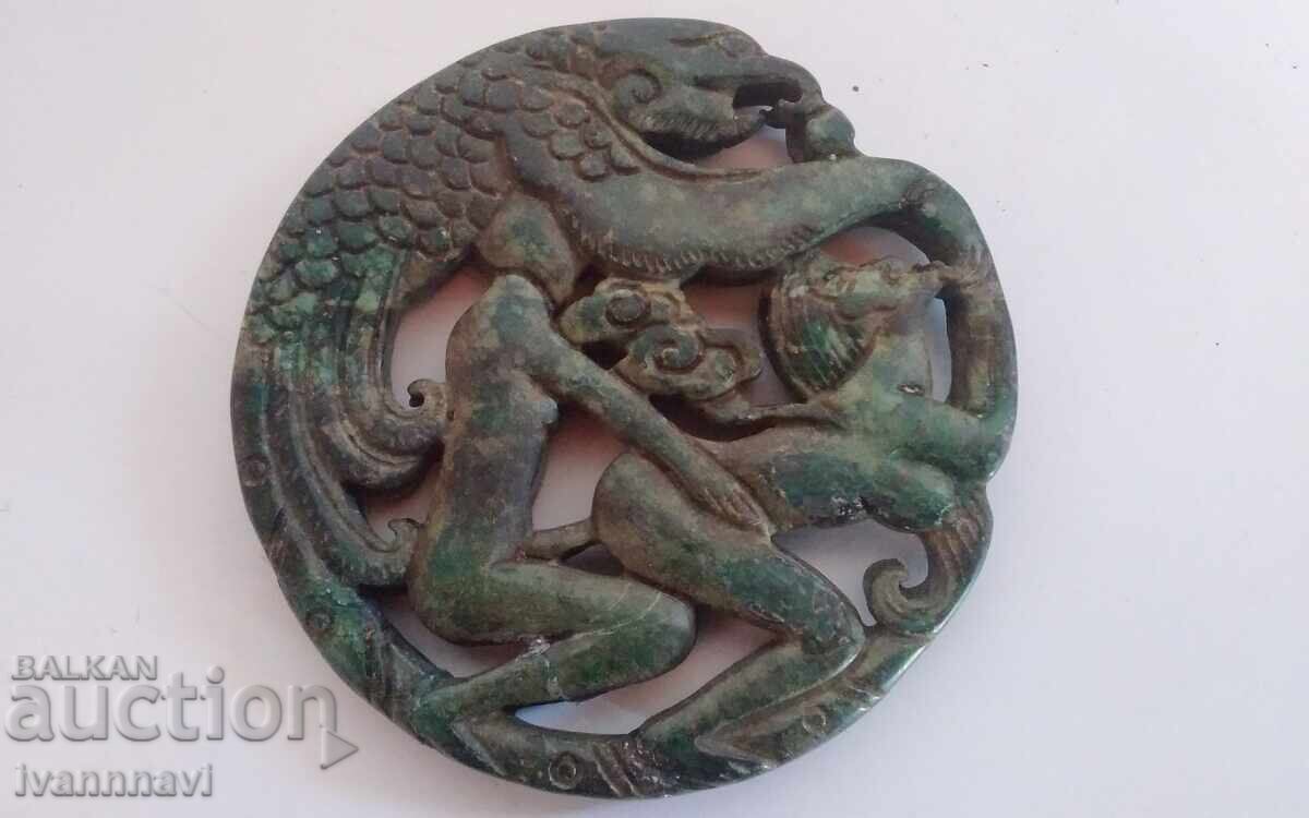 Scena erotică din jad lucrat manual - 7