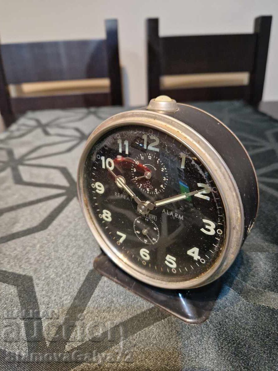 Antique collectible German alarm clock Peter - 5 Antique collectible German alarm clock Peter - 5