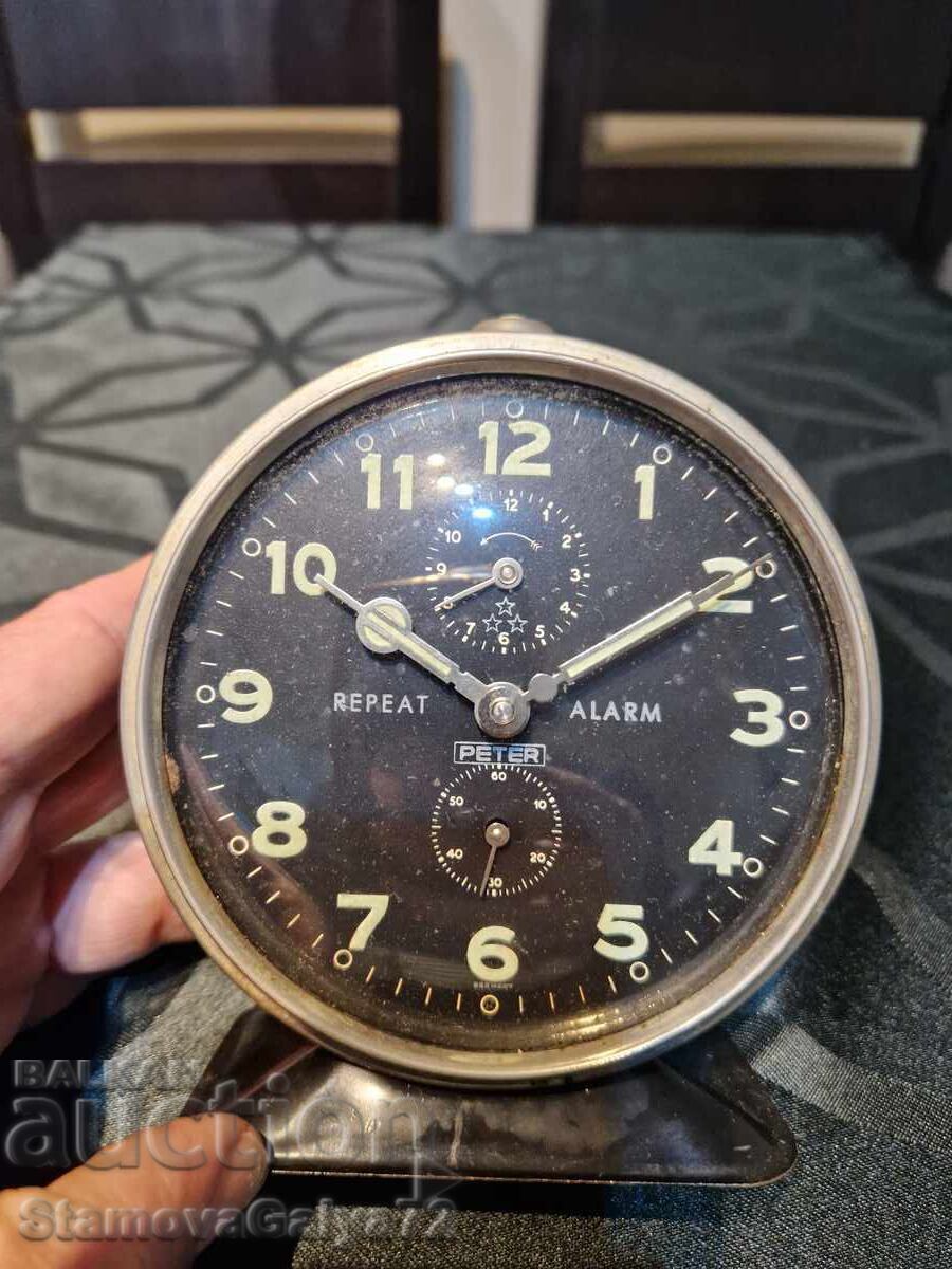 Antique collectible German alarm clock Peter - 6 Antique collectible German alarm clock Peter - 6