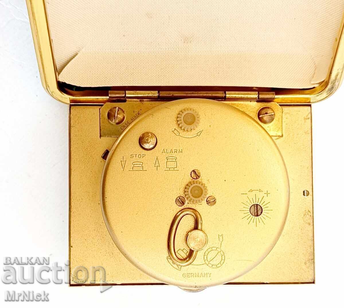 Alarm clock German Europa with leather cigarette case - 5 Alarm clock German Europa with leather cigarette case - 5