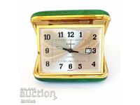 Alarm clock German Europa with leather cigarette case