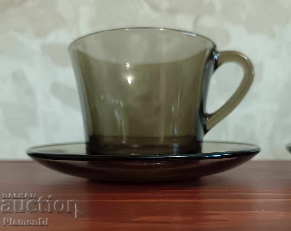 Auction  French Arcopal coffee set