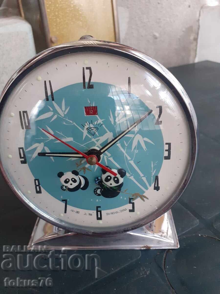 Auction Old Chinese animated panda alarm clock Auction Old Chinese animated panda alarm clock