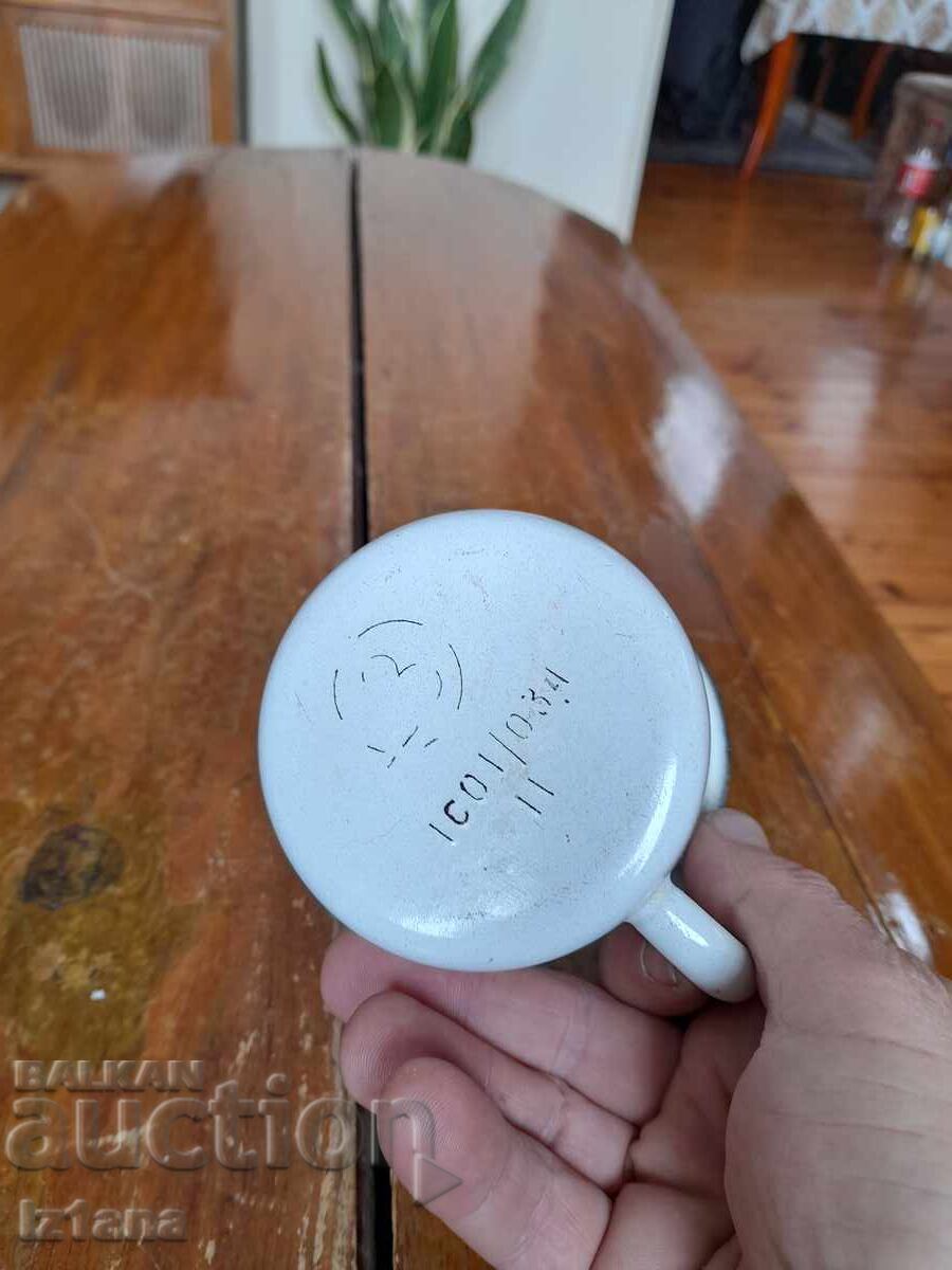 Old enameled jug, cup - 6 Old enameled jug, cup - 6