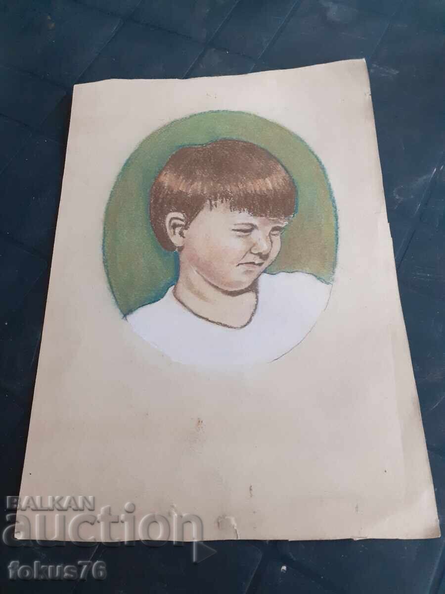 Old master drawing with pastels - portrait painting of a boy with price 45.00 BGN | € 23.01 Old master drawing with pastels - portrait painting of a boy with price 45.00 BGN | € 23.01