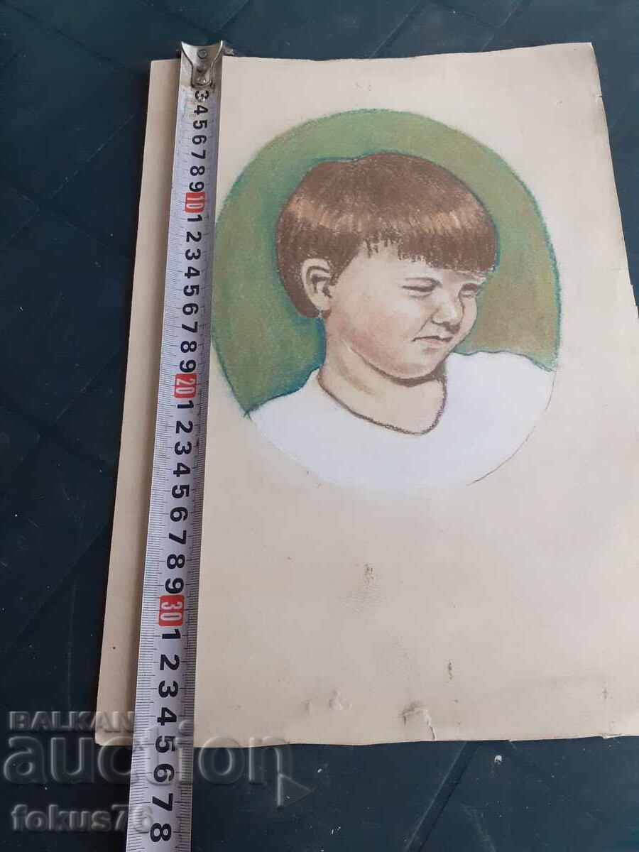 Old master drawing with pastels - portrait painting of a boy - 5 Old master drawing with pastels - portrait painting of a boy - 5