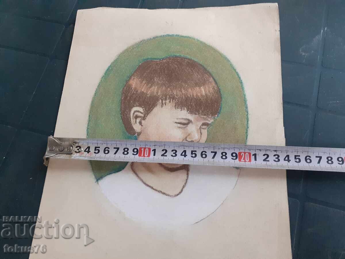 Old master drawing with pastels - portrait painting of a boy - 6 Old master drawing with pastels - portrait painting of a boy - 6