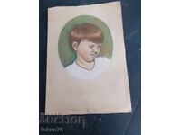 Old master drawing with pastels - portrait painting of a boy