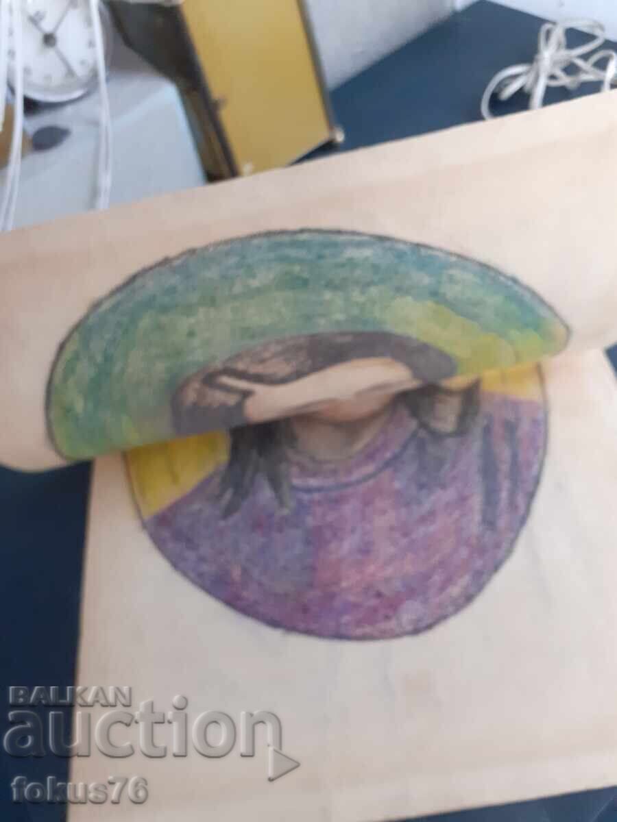 Delivery of Old master drawing with pastels - portrait of a woman Delivery of Old master drawing with pastels - portrait of a woman