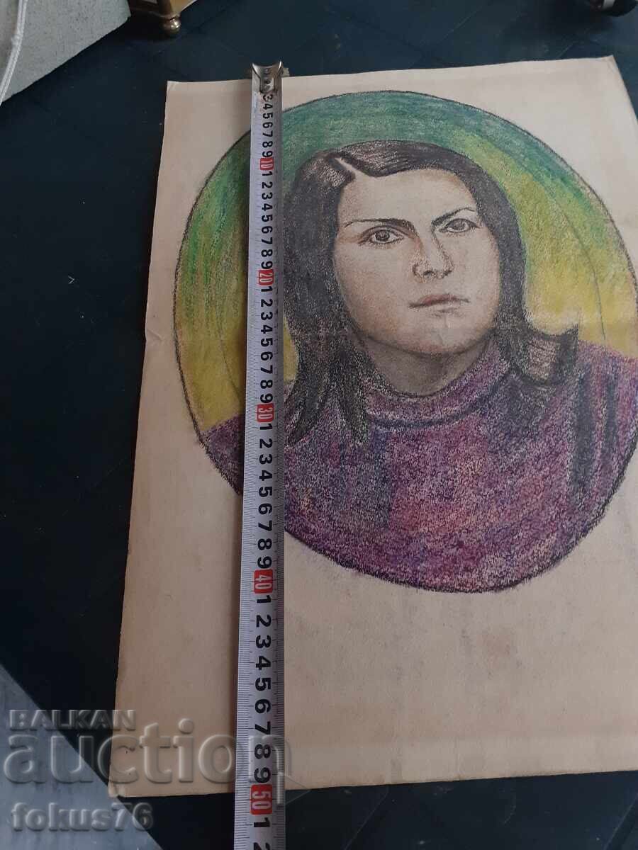 Old master drawing with pastels - portrait of a woman - 6 Old master drawing with pastels - portrait of a woman - 6