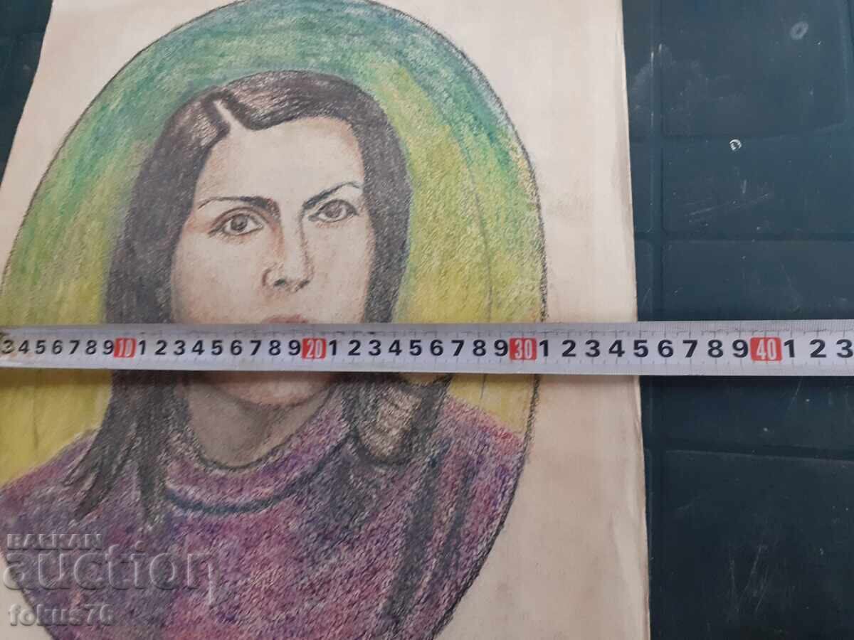 Old master drawing with pastels - portrait of a woman - 7 Old master drawing with pastels - portrait of a woman - 7