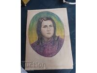 Old master drawing with pastels - portrait of a woman