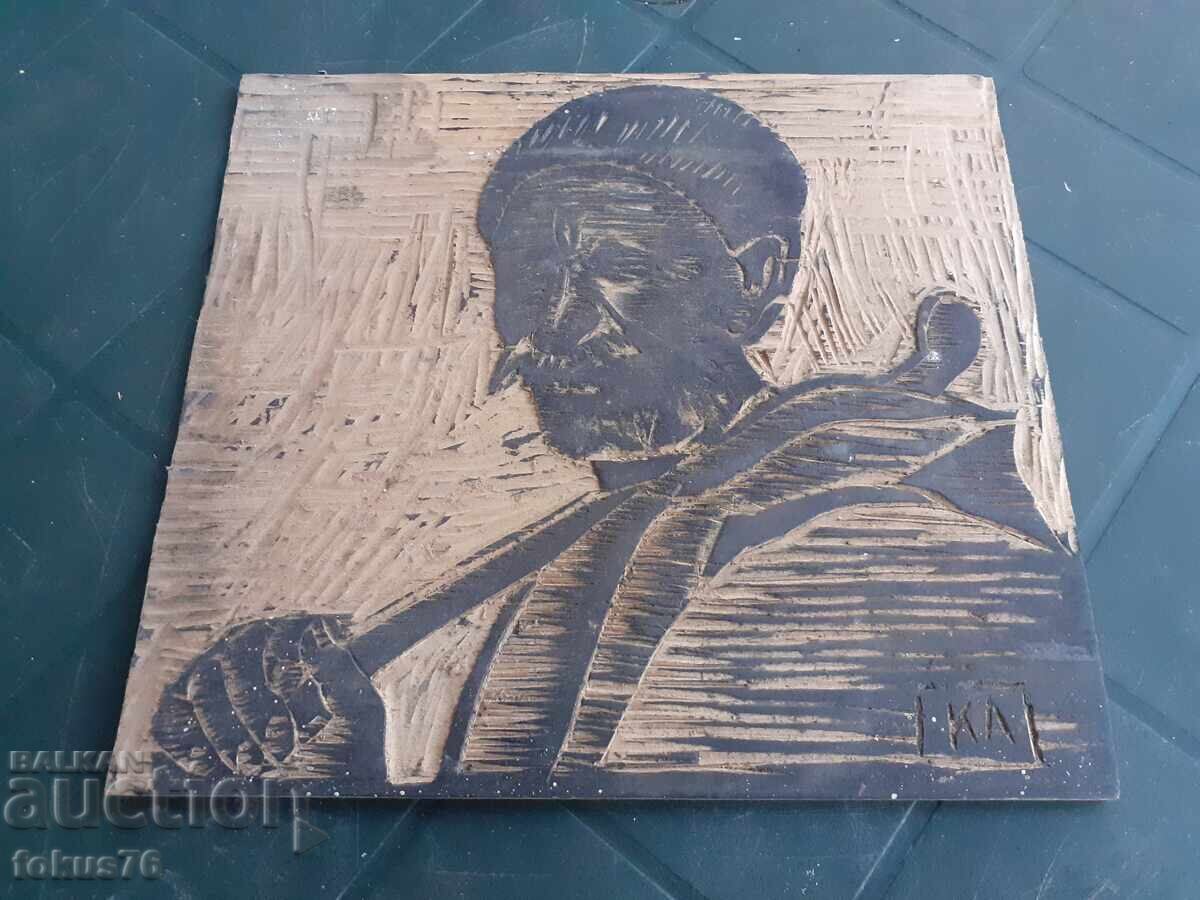 Original old wooden matrix for linocut with signature KA with price 120.00 BGN | € 61.36 Original old wooden matrix for linocut with signature KA with price 120.00 BGN | € 61.36
