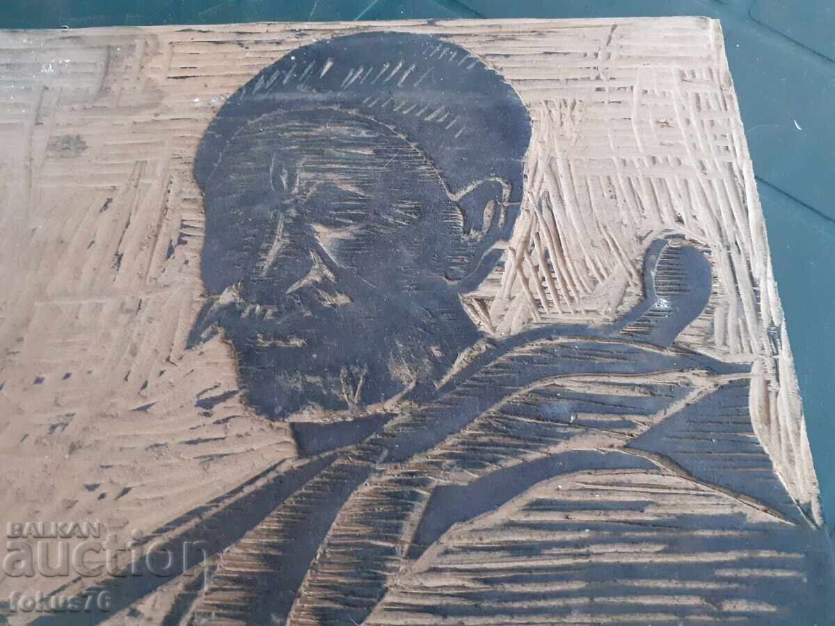 Delivery of Original old wooden matrix for linocut with signature KA Delivery of Original old wooden matrix for linocut with signature KA