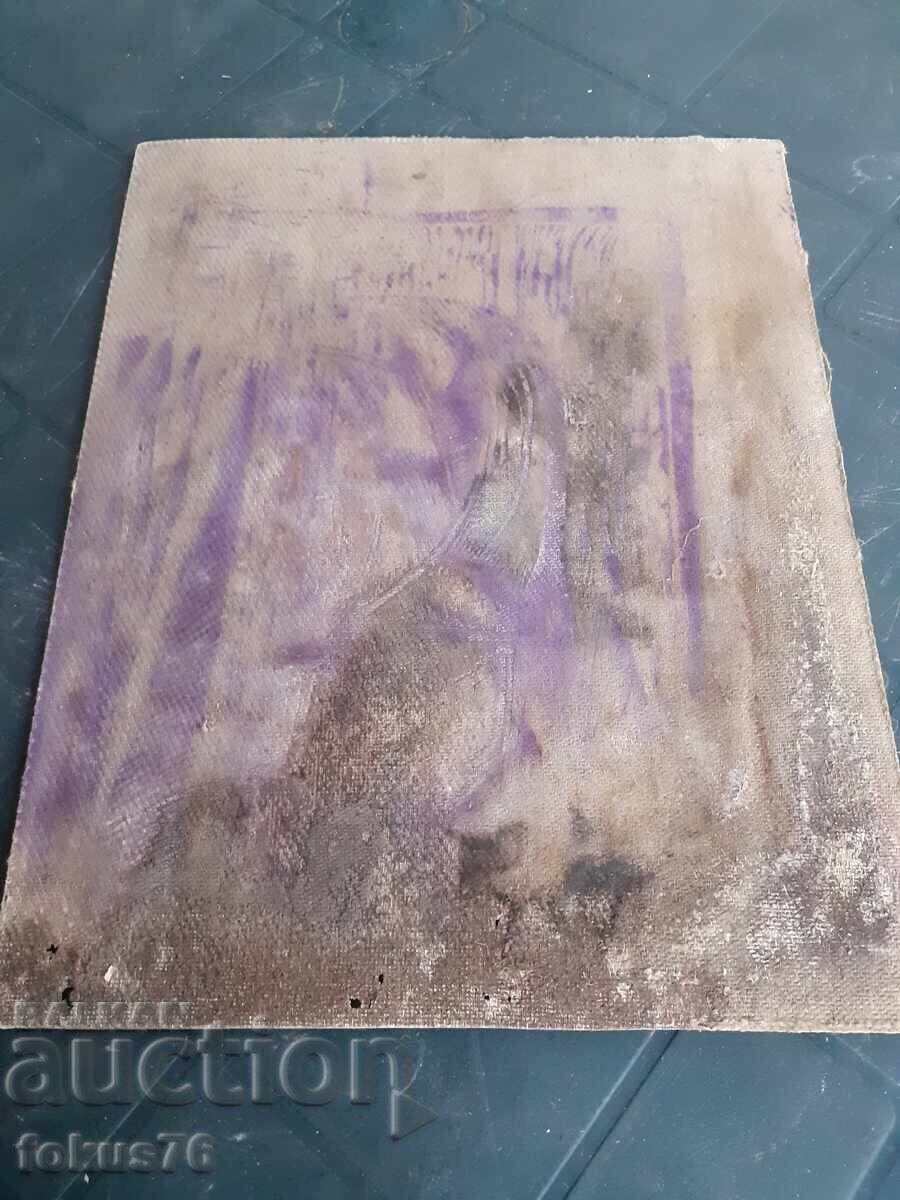 Original old linocut matrix signed KA - 5 Original old linocut matrix signed KA - 5