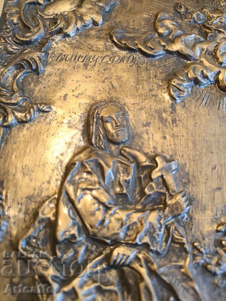 Icon, church panel - Christ, Virgin Mary with price 500.00 BGN | € 255.65 Icon, church panel - Christ, Virgin Mary with price 500.00 BGN | € 255.65