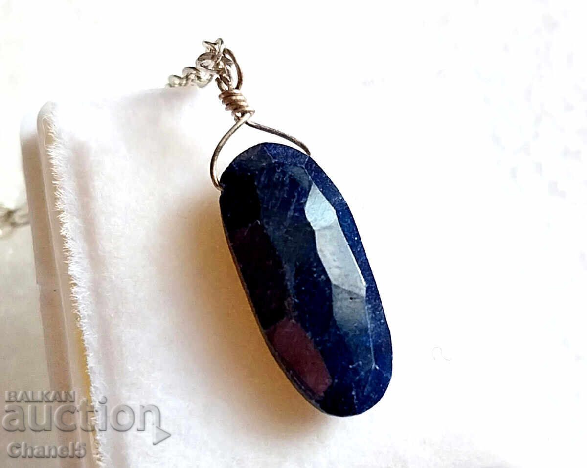 MEDALLION with NATURAL SAPPHIRE AND SILVER 925 (953) - 5 MEDALLION with NATURAL SAPPHIRE AND SILVER 925 (953) - 5