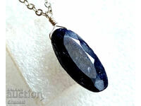 MEDALLION with NATURAL SAPPHIRE AND SILVER 925 (955)